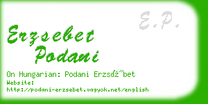 erzsebet podani business card